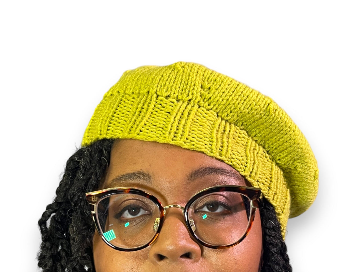 Hand Knit Beret | Lime Green Beret | Cozy French hat | Handmade | Free Shipping