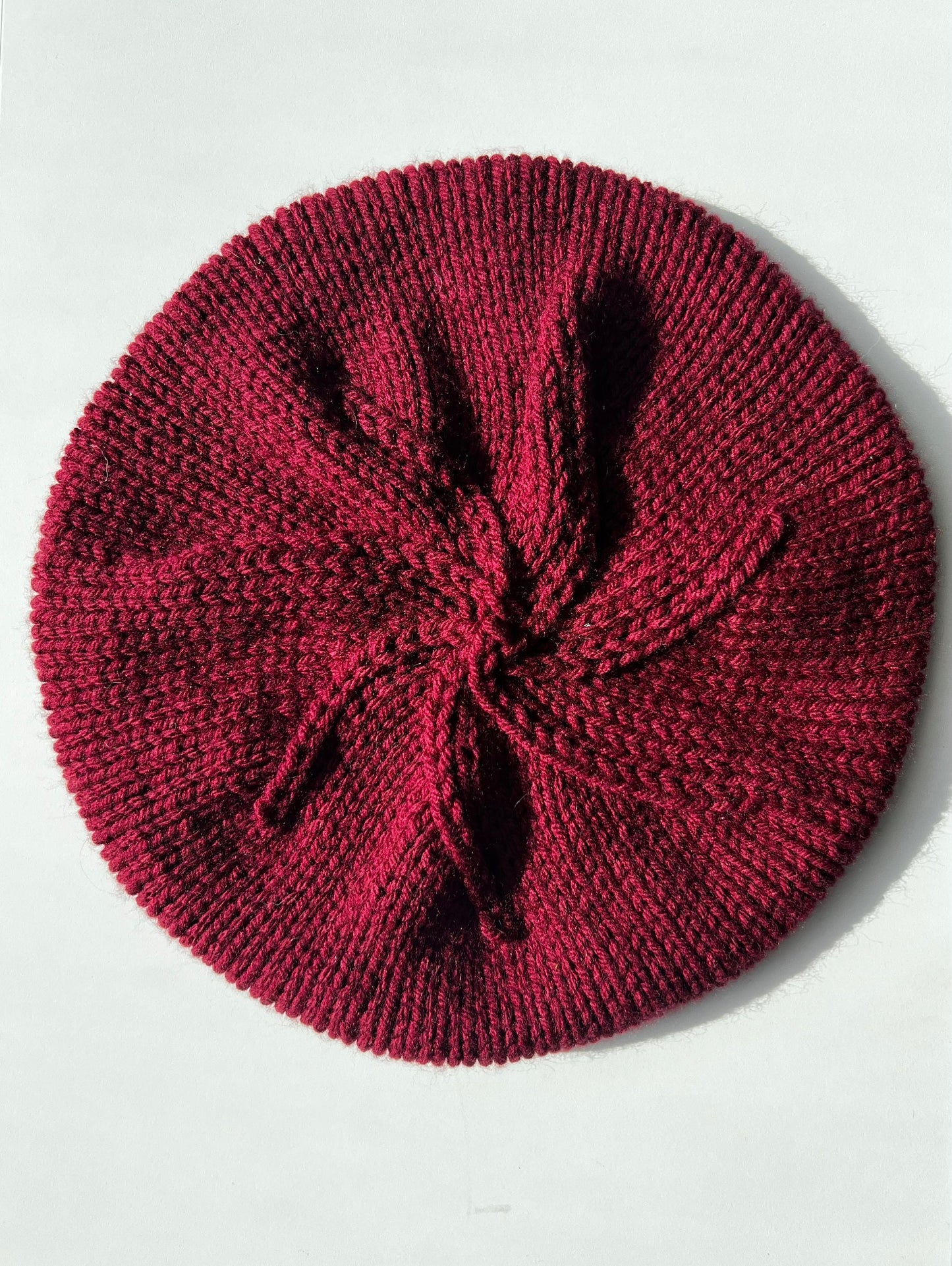 Hand Knit Beret / Burgundy / knitted beret / handmade / Free Shipping