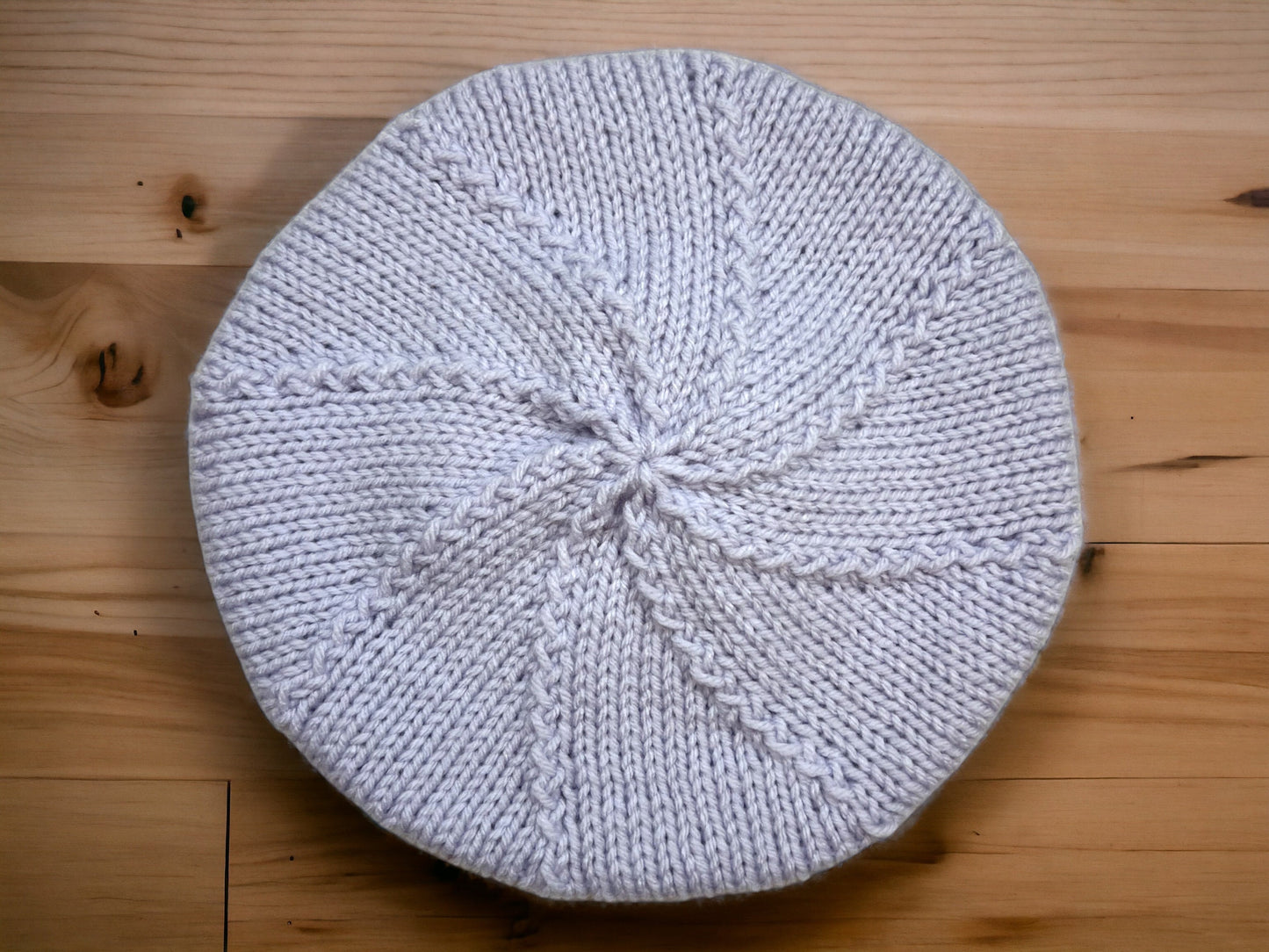 Knitted Lilac Beret - Handmade French Style Hat - Soft and Warm - Fast Shipping