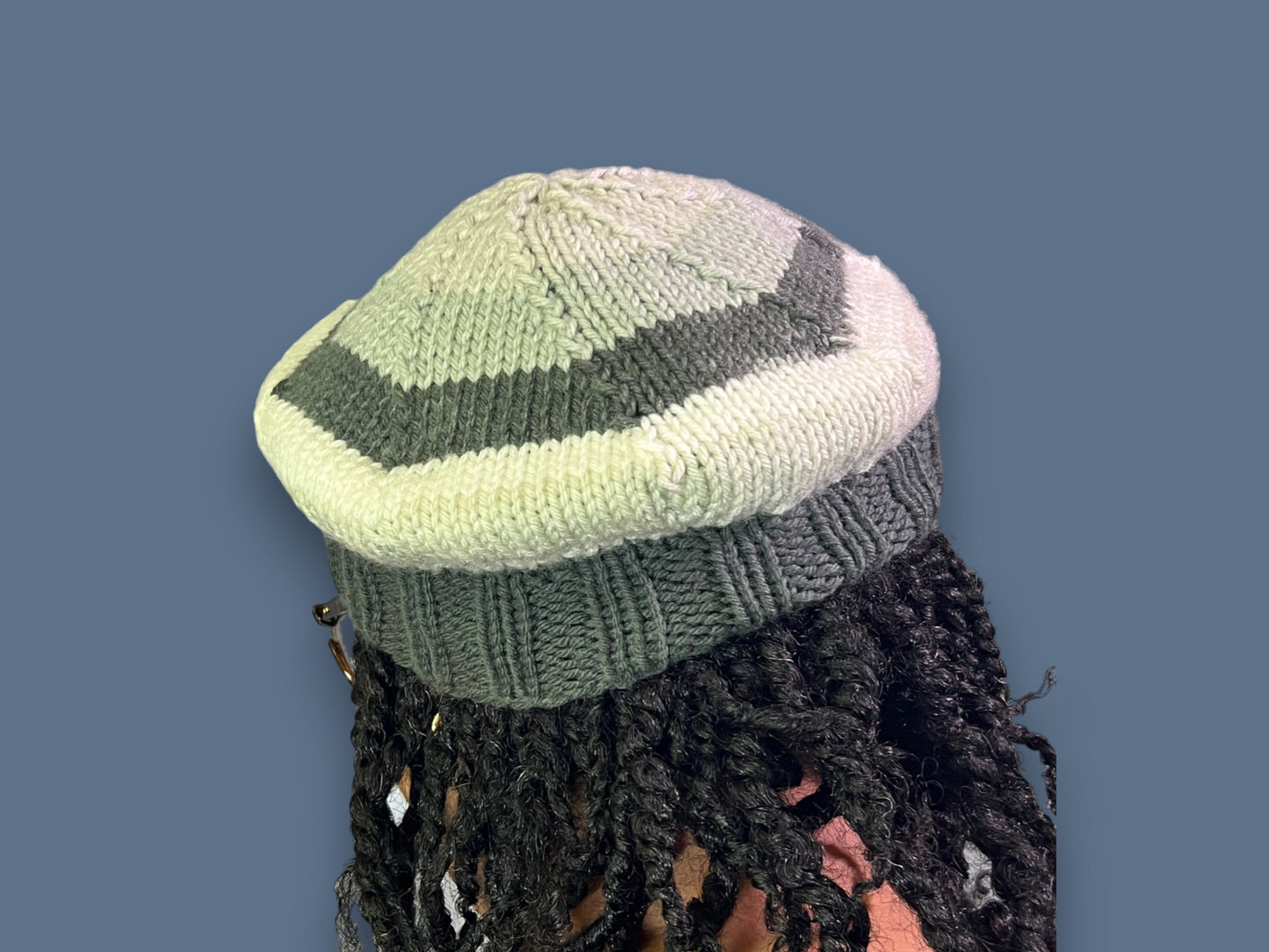 Hand Knit Beret | Gray Scale Beret | Monochrome Knitted Beret | Handmade | Free Shipping