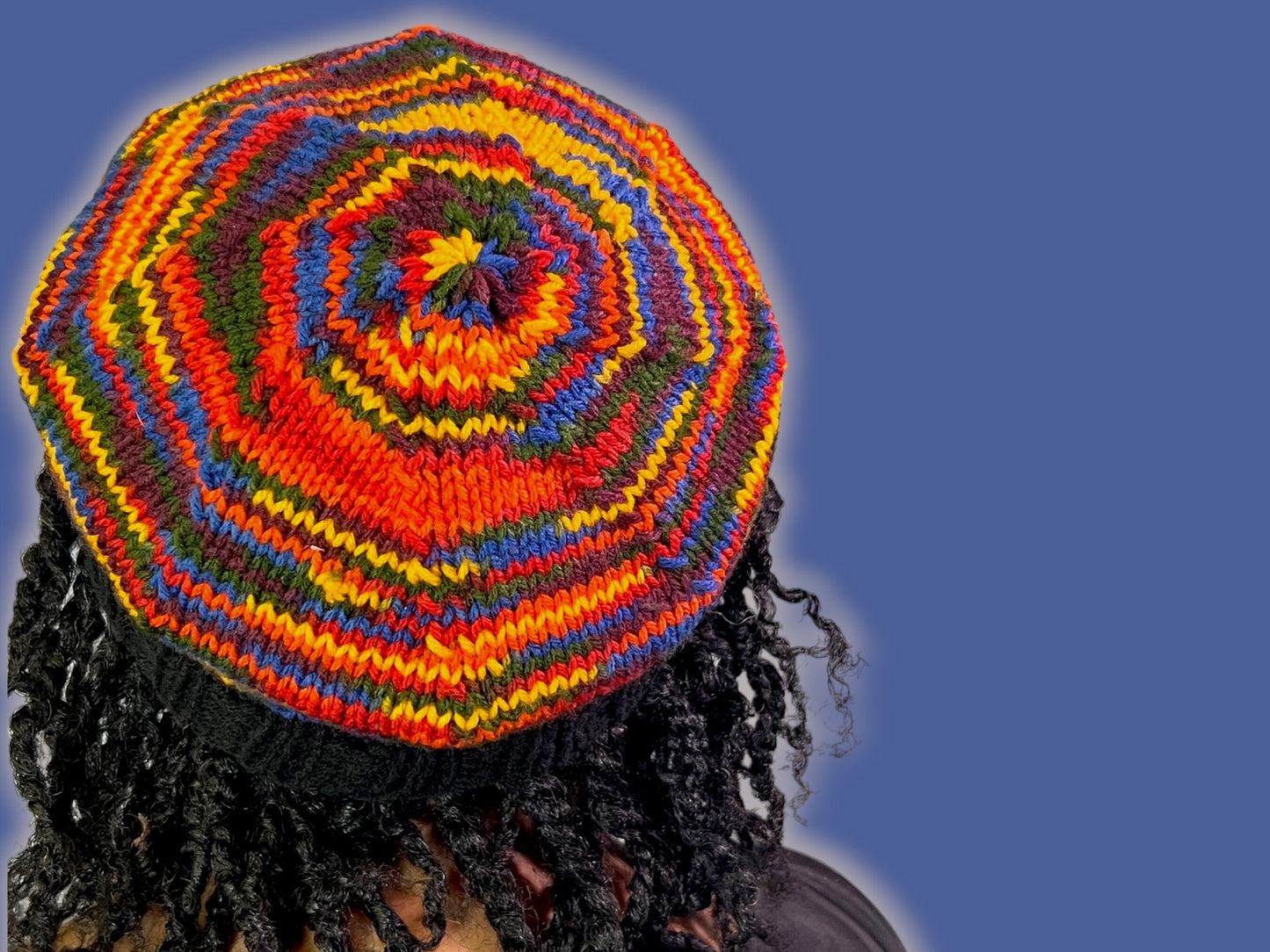 Hand Knit Beret | 90s Throwback Beret | Multi-Color Knitted Beret | Handmade | Free Shipping