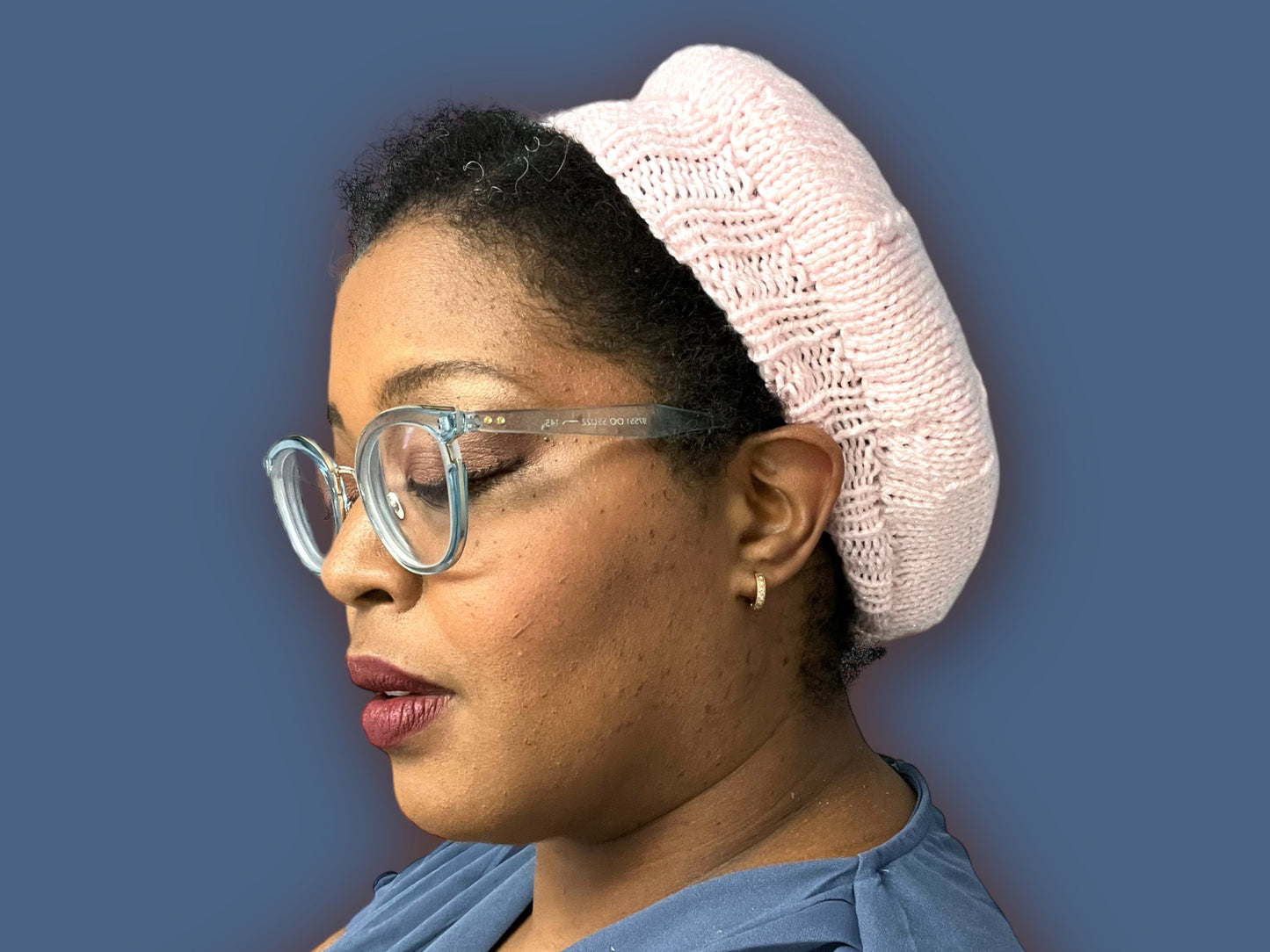 Hand Knit Beret | Sparkly Pink Beret | Pink Knitted Beret | Handmade | Free Shipping