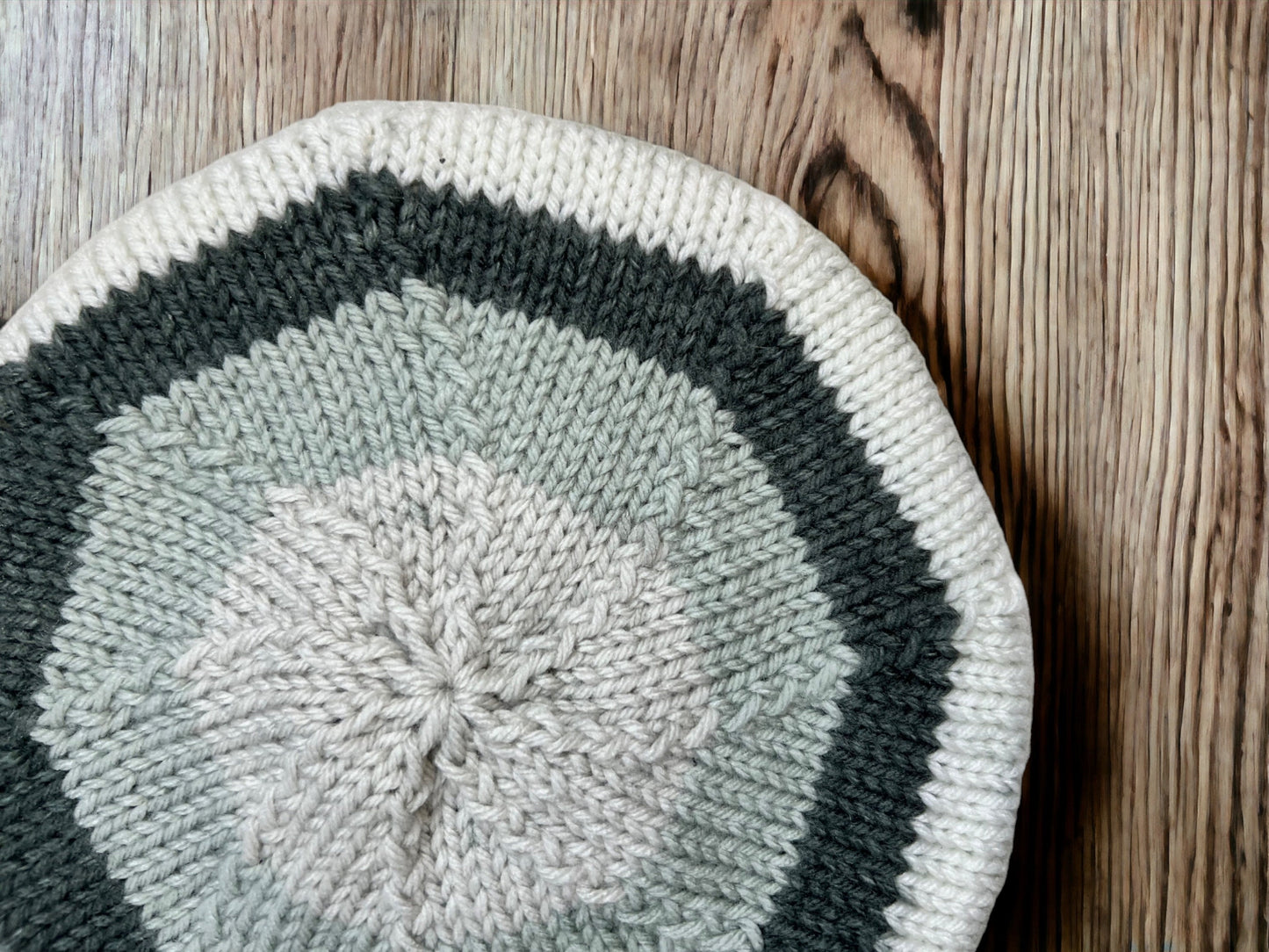 Hand Knit Beret | Gray Scale Beret | Monochrome Knitted Beret | Handmade | Free Shipping