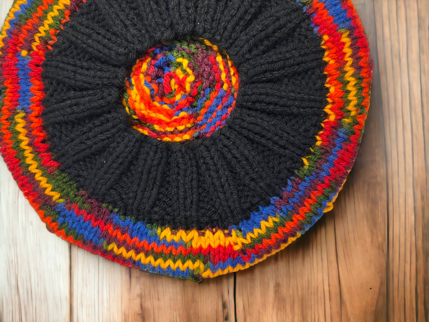 Hand Knit Beret | 90s Throwback Beret | Multi-Color Knitted Beret | Handmade | Free Shipping