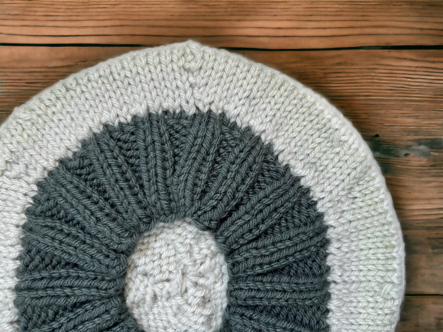 Hand Knit Beret | Gray Scale Beret | Monochrome Knitted Beret | Handmade | Free Shipping