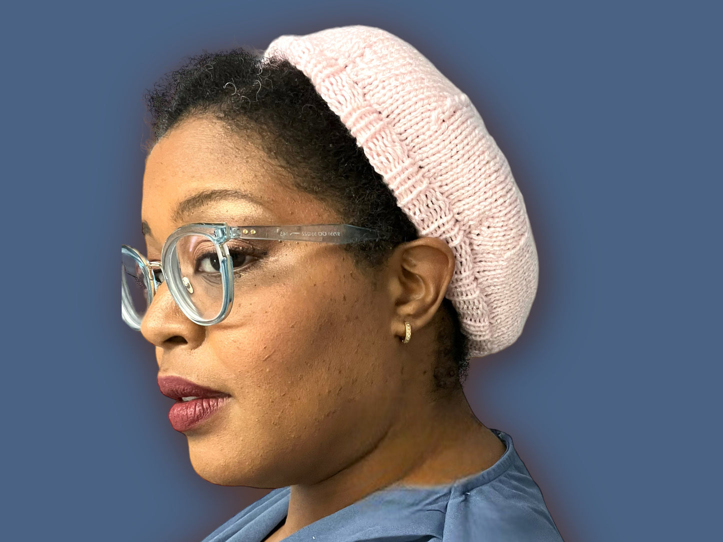 Hand Knit Beret | Sparkly Pink Beret | Pink Knitted Beret | Handmade | Free Shipping