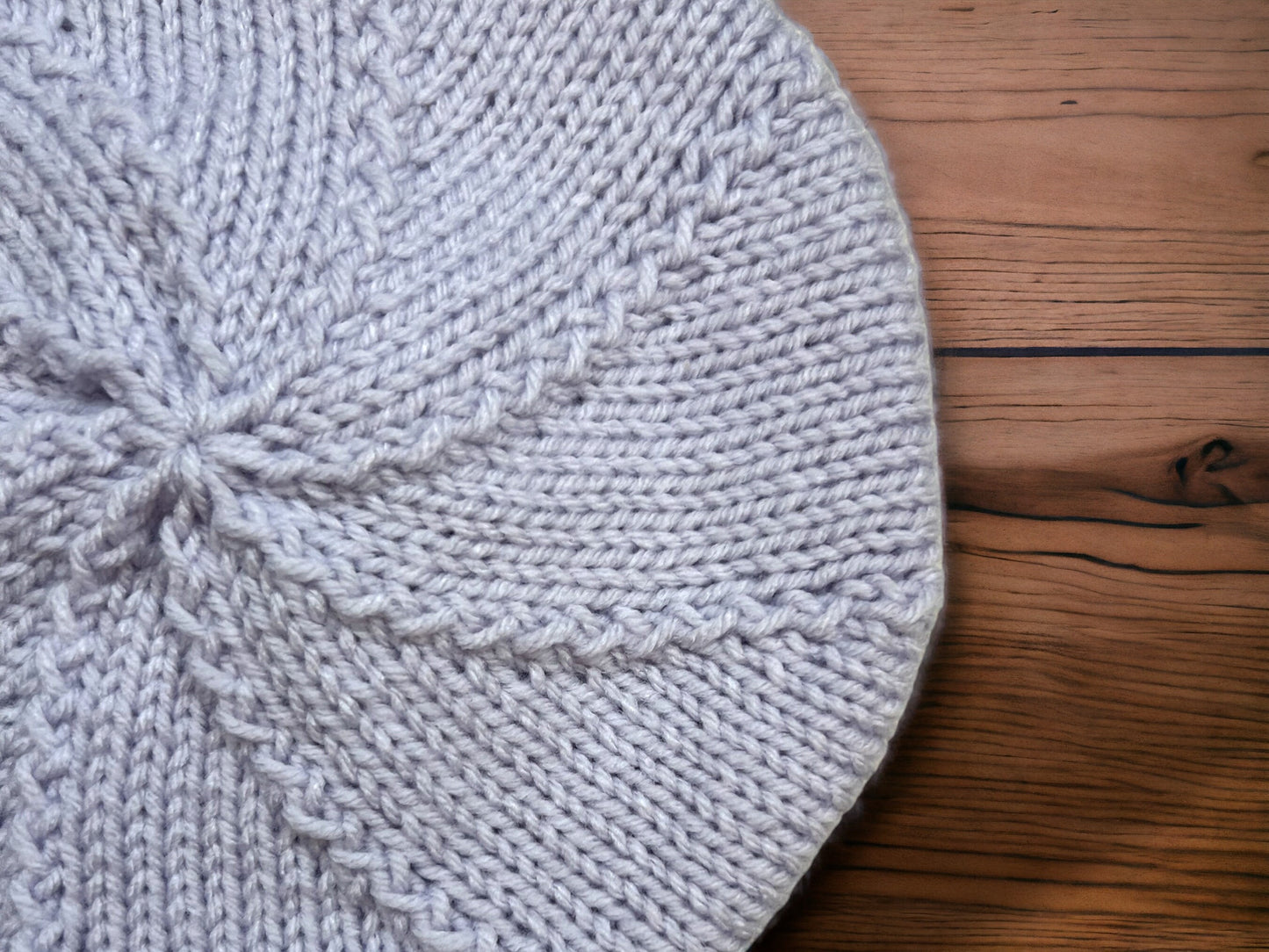 Knitted Lilac Beret - Handmade French Style Hat - Soft and Warm - Fast Shipping