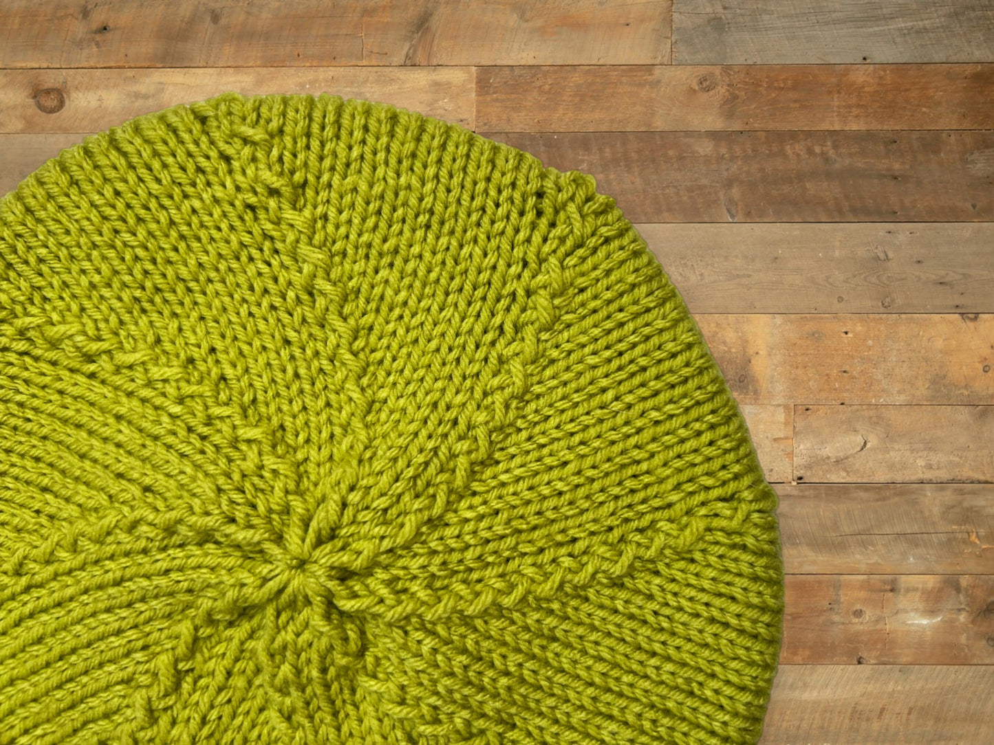 Hand Knit Beret | Lime Green Beret | Cozy French hat | Handmade | Free Shipping