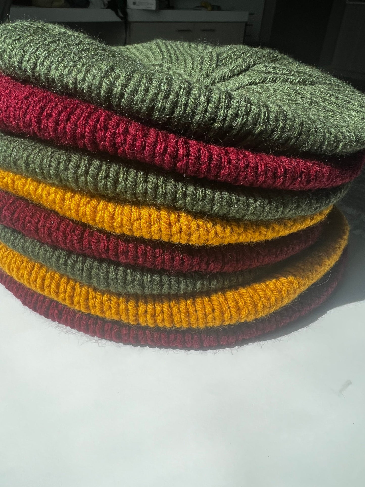 Hand Knit Beret / Army Green / knitted beret / handmade / Free Shipping