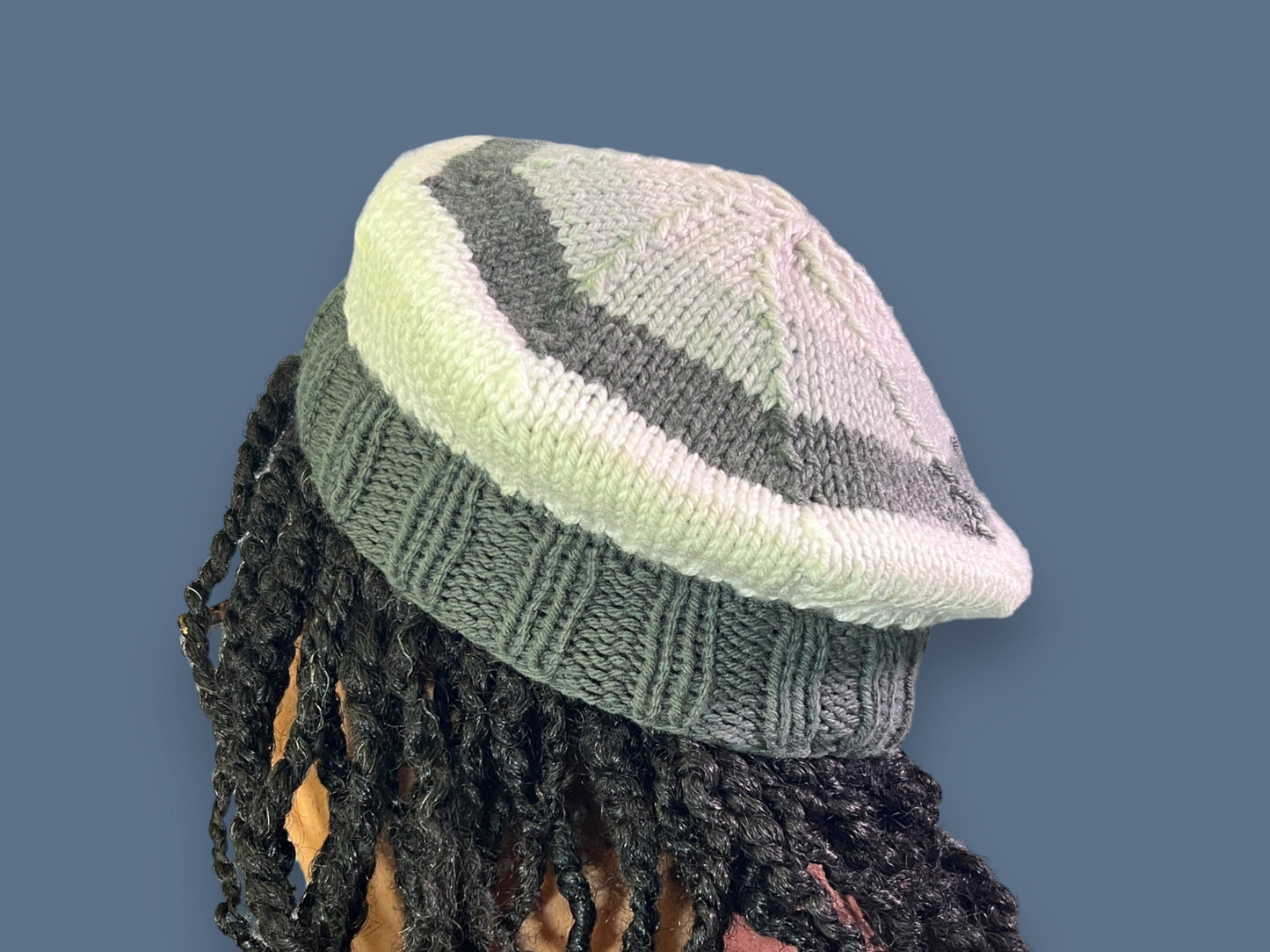 Hand Knit Beret | Gray Scale Beret | Monochrome Knitted Beret | Handmade | Free Shipping