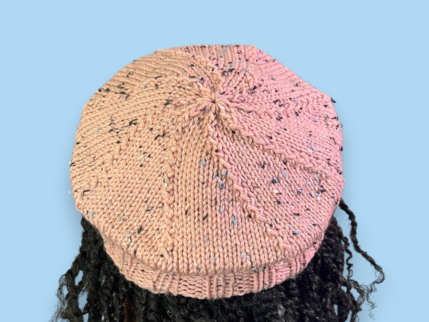 Pink Tweed Hand Knit Beret | Cozy Winter Hat | Women's Knitted Tam | Free Shipping