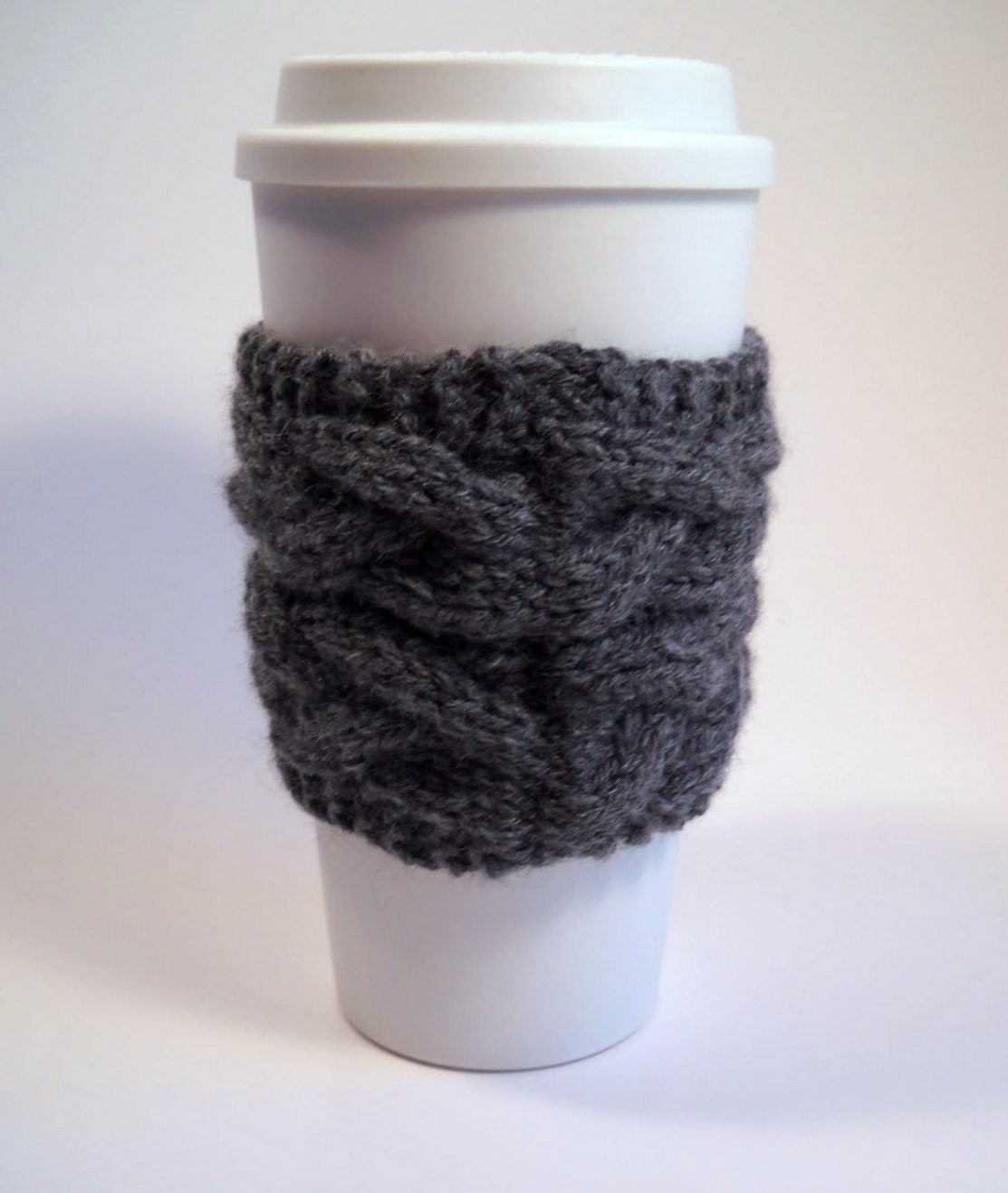 KNITTING PATTERN - Double Braided Cable Coffee Sleeve