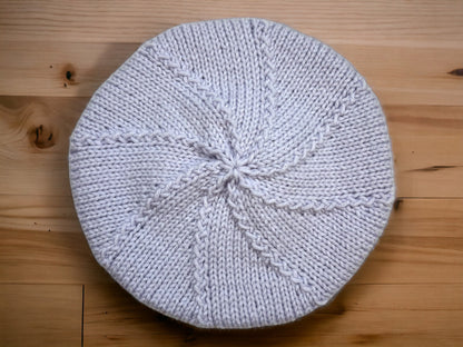Knitted Lilac Beret - Handmade French Style Hat - Soft and Warm - Fast Shipping
