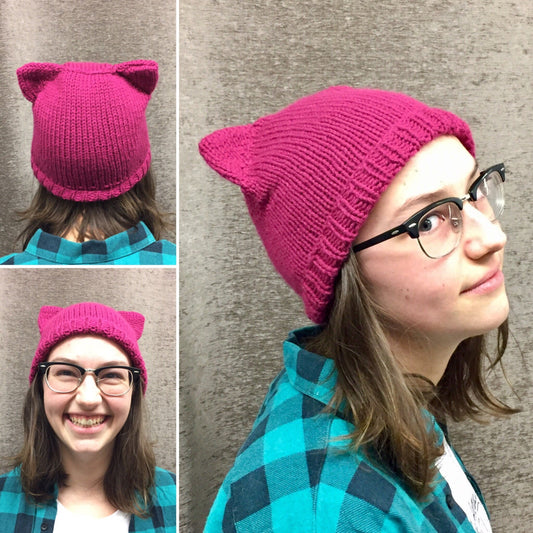 Pussy Hat - Hot Pink - FREE SHIPPING in US