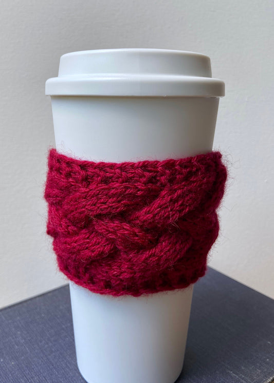 KNITTING PATTERN - Lattice Cable Coffee Sleeve