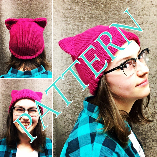 Pussy Hat - KNITTING PATTERN - Cat Hat - Easy to Read Knitting Pattern