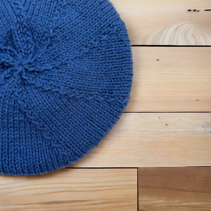 Blue and Cream Hand Knit Beret | Sailor Style Beanie | Chunky Knit Hat | Free Shipping