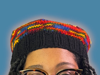 Hand Knit Beret | 90s Throwback Beret | Multi-Color Knitted Beret | Handmade | Free Shipping