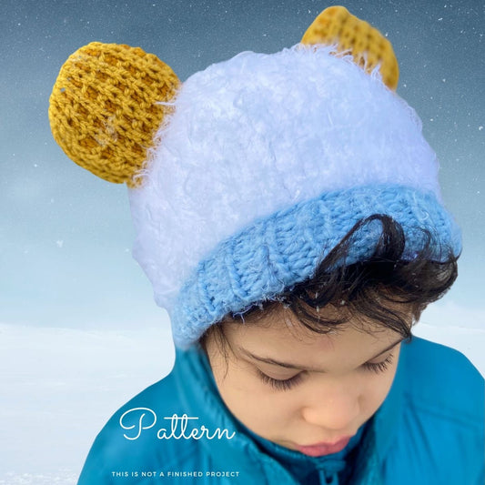 Waffles and Mochi Hat - KNITTING PATTERN - Yetti Cosplay Hat - Easy to Read Knitting Pattern