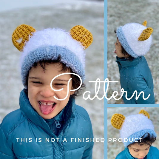Waffles and Mochi Hat - KNITTING PATTERN - Yetti Cosplay Hat - Easy to Read Knitting Pattern